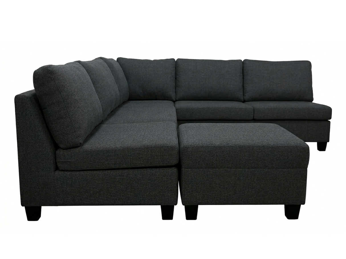 DS NZ Made Bhumi Corner Sofa with Ottoman - Vish Black