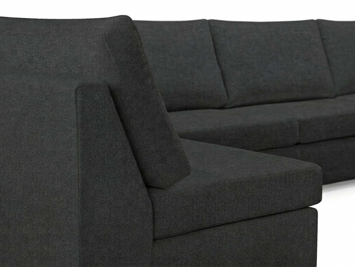 DS NZ Made Bhumi Corner Sofa with Ottoman - Vish Black