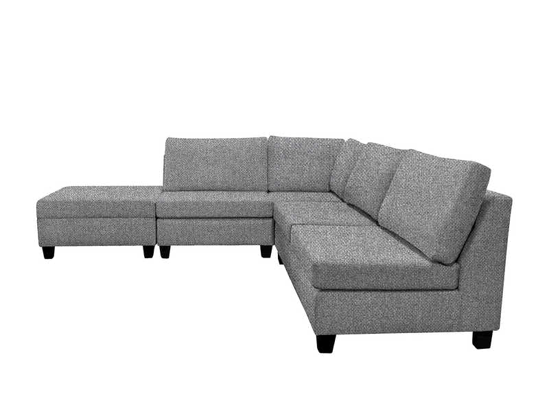 DS NZ Made Bhumi Corner Sofa with Ottoman - Kido Steel