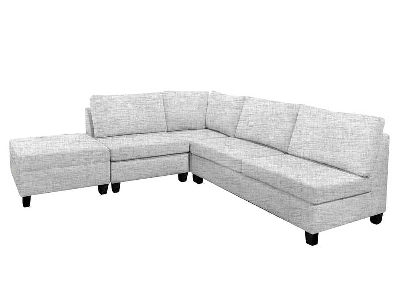DS NZ Made Bhumi Corner Sofa with Ottoman - Comfy Silver