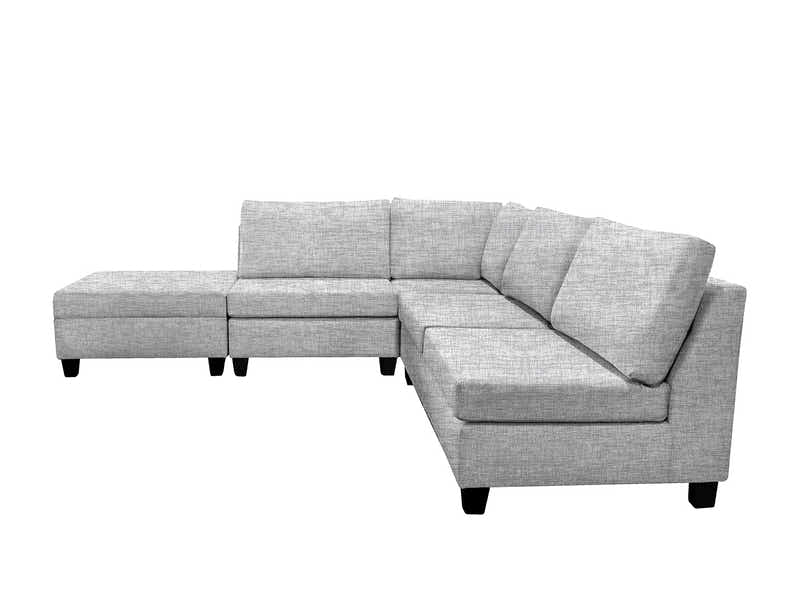 DS NZ Made Bhumi Corner Sofa with Ottoman - Comfy Silver
