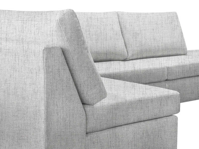 DS NZ Made Bhumi Corner Sofa with Ottoman - Comfy Silver