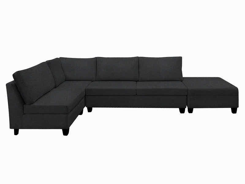 DS NZ Made Bhumi Corner Sofa with Ottoman - Vish Black