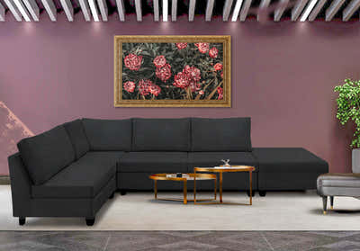 DS NZ Made Bhumi Corner Sofa with Ottoman - Vish Black