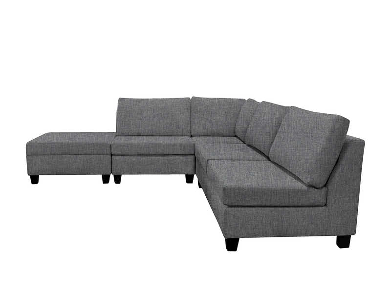DS NZ Made Bhumi Corner Sofa with Ottoman - Vish Grey