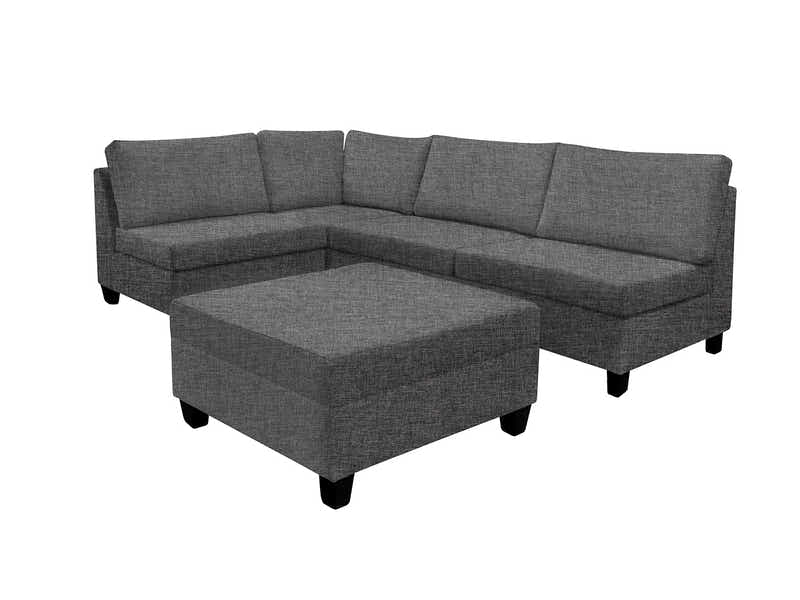 DS NZ Made Bhumi Corner Sofa with Ottoman - Vish Grey