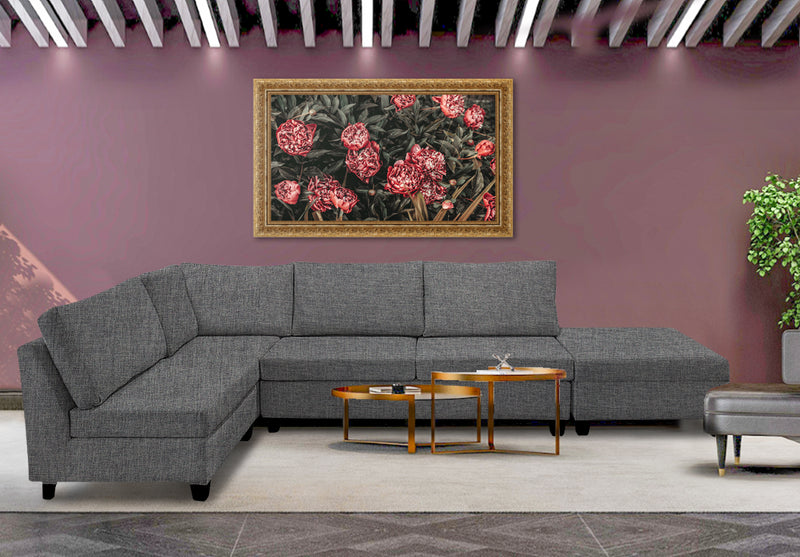 DS NZ Made Bhumi Corner Sofa with Ottoman - Vish Grey