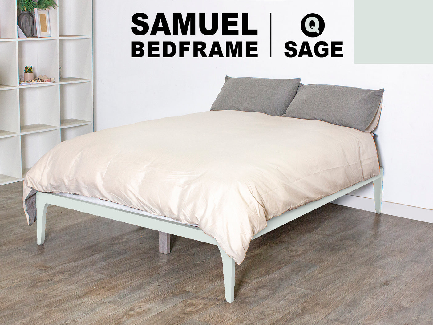 Samuel Queen Bedframe - Sage