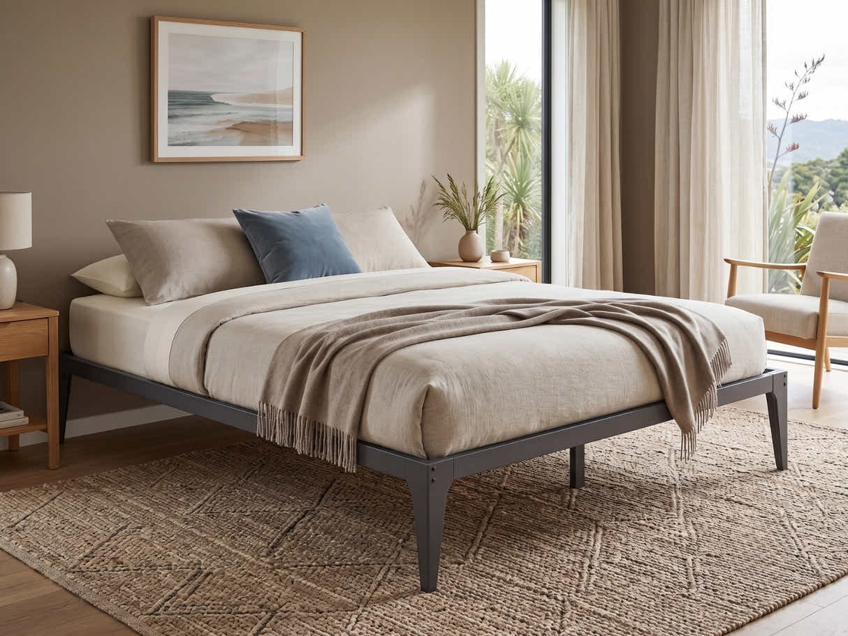 Samuel Bed Frame Dark Grey – Queen