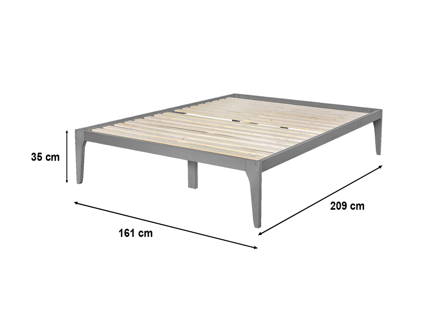 Samuel Queen Bedframe - Dark Grey