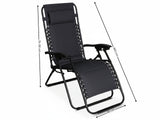 Zero Gravity Chair with Padded Cushion - Black