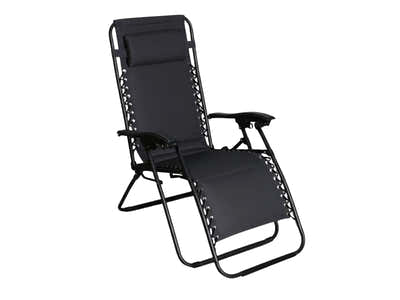 Zero Gravity Chair with Padded Cushion - Black