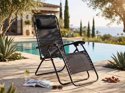 Zero Gravity Chair with Padded Cushion - Black