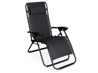 Zero Gravity Chair with Padded Cushion - Black