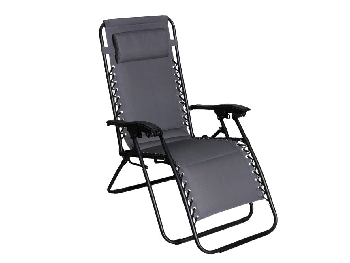 Zero Gravity Chair with Padded Cushion - Grey