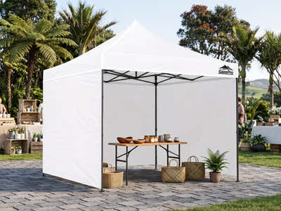 Gazebo with Silver-Coated Roof 3m x 3m - White