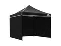 Gazebo with Silver-Coated Roof 3m x 3m - Black