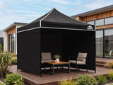 Gazebo with Silver-Coated Roof 3m x 3m - Black