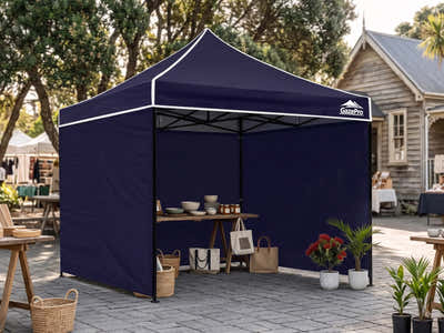 DS Gazebo with Silver-Coated Roof 3m x 3m - Navy