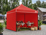 DS Gazebo with Silver-Coated Roof 3m x 3m - Red