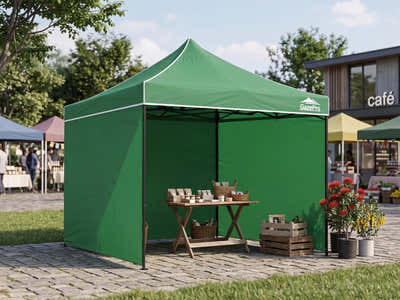 DS Gazebo with Silver-Coated Roof 3m x 3m - Green