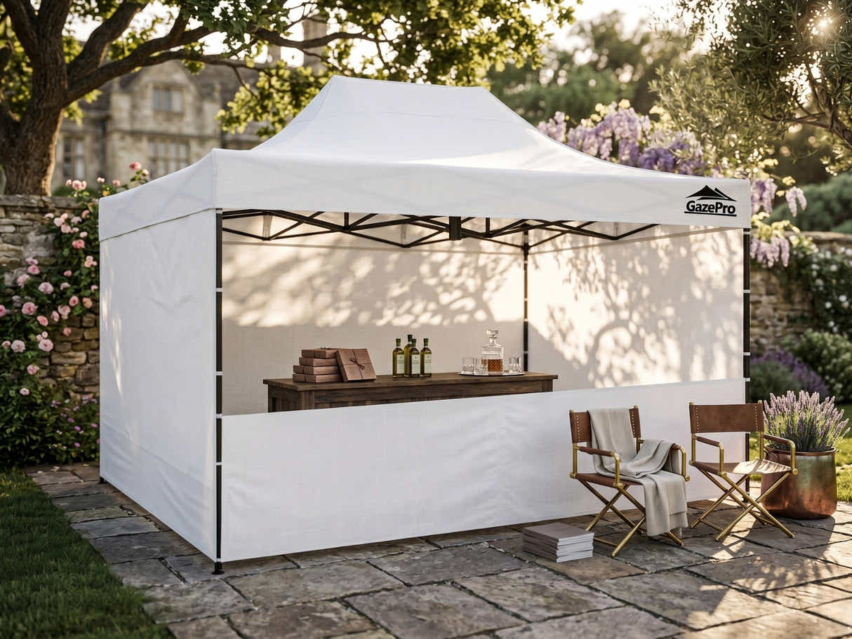 Gazebo with Silver-Coated Roof 3m x 4.5m - White