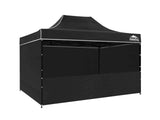 DS Gazebo with Silver-Coated Roof 3m x 4.5m - Black
