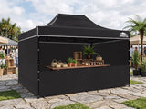 DS Gazebo with Silver-Coated Roof 3m x 4.5m - Black