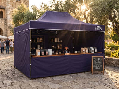Gazebo with Silver-Coated Roof 3m x 4.5m - Navy
