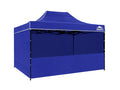 Gazebo with Silver-Coated Roof 3m x 4.5m - Blue