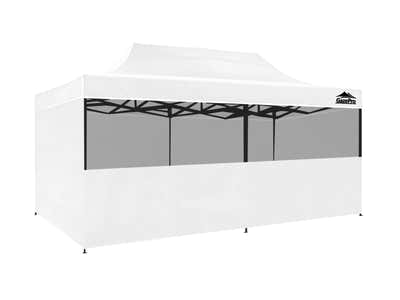 DS Gazebo with Silver-Coated Roof 3m x 6m - White