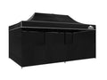 DS Gazebo with Silver-Coated Roof 3m x 6m - Black