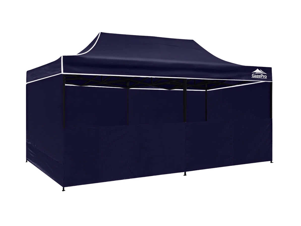 DS Gazebo with Silver-Coated Roof 3m x 6m - Navy