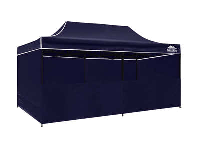 DS Gazebo with Silver-Coated Roof 3m x 6m - Navy