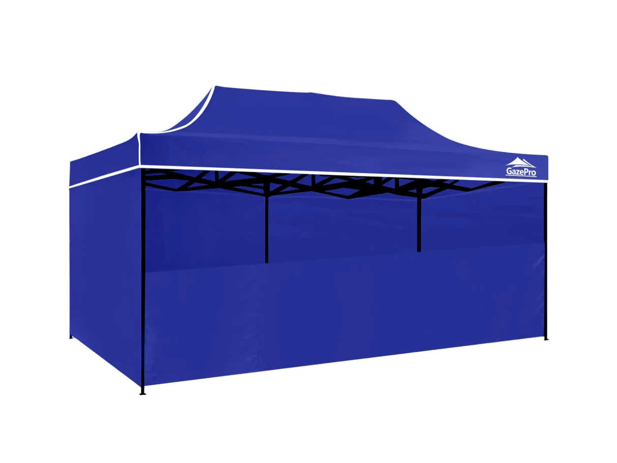 Gazebo with Silver-Coated Roof 3m x 6m - Blue