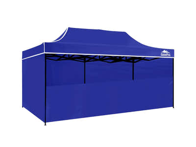 Gazebo with Silver-Coated Roof 3m x 6m - Blue