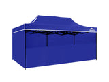 Gazebo with Silver-Coated Roof 3m x 6m - Blue