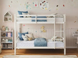New Lydia Bunk Bed White & Mattress Bon15 Single x2