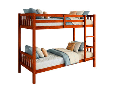 New Lydia Bunk Bed Cherry + Mattress Bon10 Single x2
