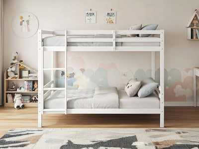 New Lyn Bunk Bed White & Mattress Bon10 Single x2