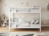 New Lyn Bunk Bed White & Mattress Bon15 Single x2