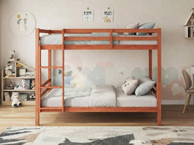 New Lyn Bunk Bed - Cherry & Mattress Bon10 Single x2