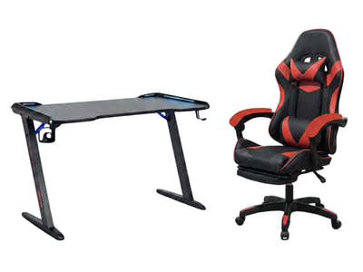 Gaming Table & Faron Gaming Chair PVC Red