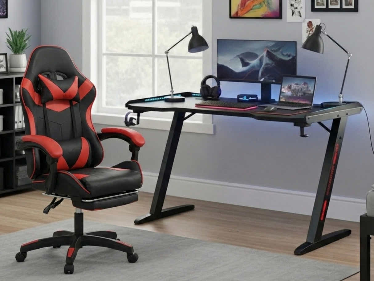 Gaming Table & Faron Gaming Chair PVC Red