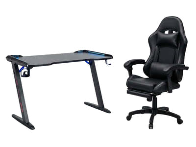 Gaming Table & Nicola Gaming chair PVC Black
