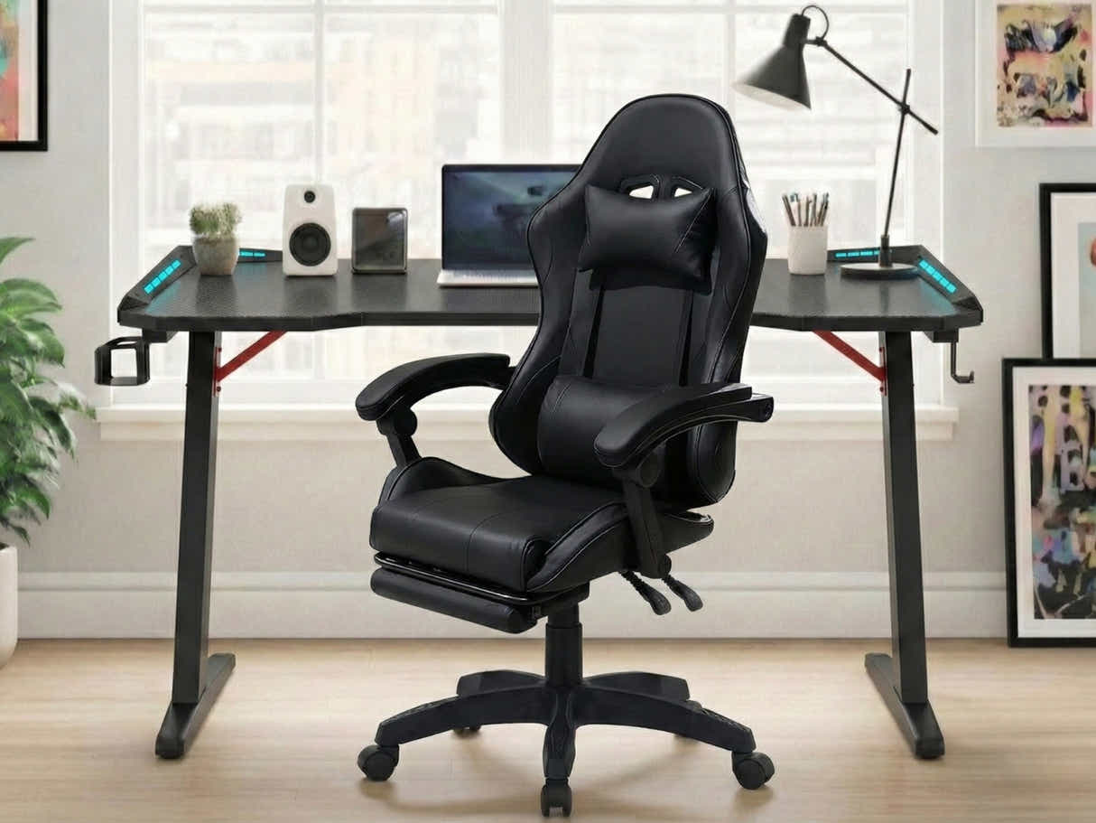 Gaming Table & Nicola Gaming chair PVC Black