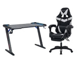 Gaming Table & Nicola Gaming chair PVC Black+White