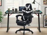 Gaming Table & Nicola Gaming chair PVC Black+White