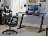 Gaming Table & Nicola Gaming chair PVC Black+White