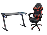 Gaming Table & Nicola Gaming chair PVC Black+Red